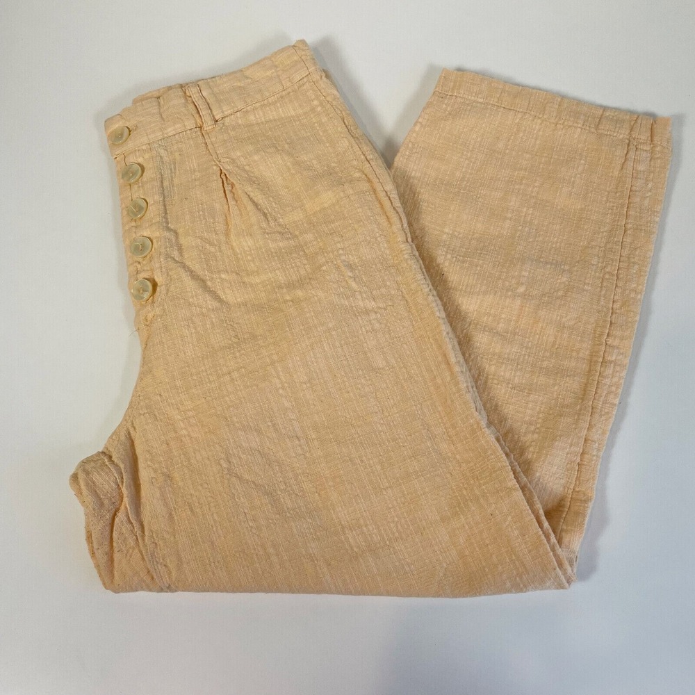 Urban Outfitters Cropped Straight Pants Womens Sz‎ 8 Orange Button Fly High Rise